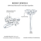 7 MM Round Certified Moissanite Toi et Moi Engagement Ring D-VS1 - Rosec Jewels