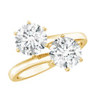 7 MM Round Certified Moissanite Toi et Moi Engagement Ring D-VS1 - Rosec Jewels