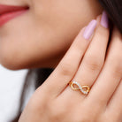 Certified Prong Set Diamond Infinity Promise Ring Natural - ( HI-SI ) - Rosec Jewels