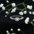 Rosec Jewels-Real Princess Cut Diamond Infinity Heart Engagement Ring