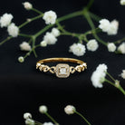 Rosec Jewels-Real Princess Cut Diamond Infinity Heart Engagement Ring
