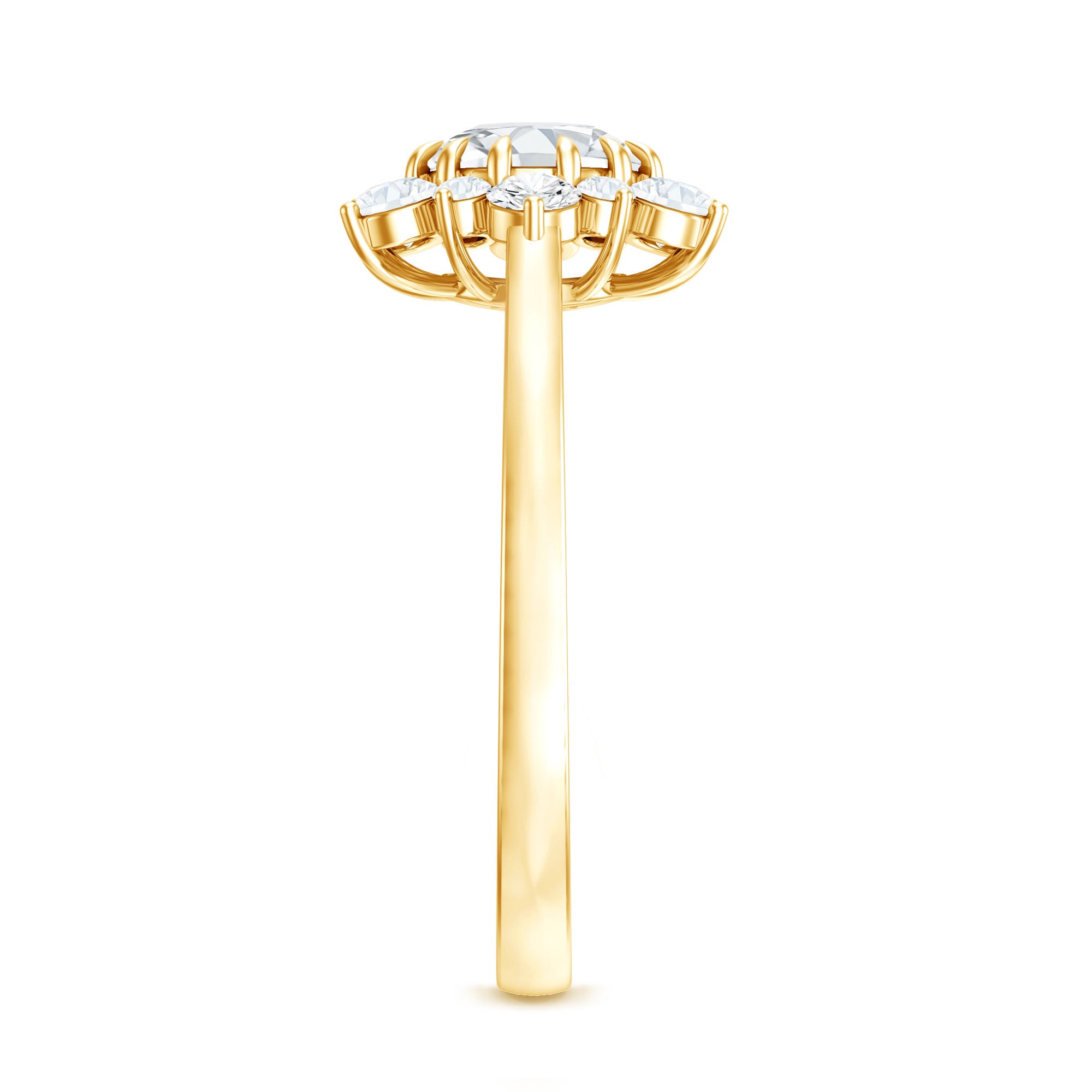 Claw Set Moissanite Halo Engagement Ring with Certificate D-VS1 - Rosec Jewels