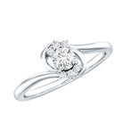 Certified Real Diamond Promise Ring with Bypass Shank Natural - ( HI-SI ) - Rosec Jewels