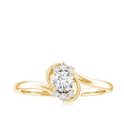 Certified Real Diamond Promise Ring with Bypass Shank Natural - ( HI-SI ) - Rosec Jewels