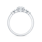 Certified Moissanite Solitaire Engagement Ring with Trio D-VS1 - Rosec Jewels
