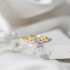 Certified Moissanite Solitaire Engagement Ring with Trio D-VS1 - Rosec Jewels