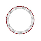 1 CT Baguette and Round Created Ruby Full Eternity Ring AAAA - Rosec Jewels