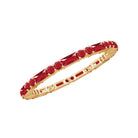 1 CT Baguette and Round Created Ruby Full Eternity Ring AAAA - Rosec Jewels