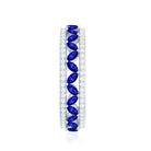 1.25 CT Elegant Created Blue Sapphire and Diamond Wedding Band Ring AAAA - Rosec Jewels