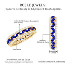 1.25 CT Elegant Created Blue Sapphire and Diamond Wedding Band Ring AAAA - Rosec Jewels