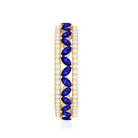 1.25 CT Elegant Created Blue Sapphire and Diamond Wedding Band Ring AAAA - Rosec Jewels
