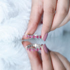 Rosec Jewels-Marquise and Round Cut Created Ruby Contemporary Eternity Ring