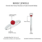 Rosec Jewels-Lab Created Ruby Solitaire Ring with Moissanite Side Stones