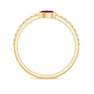 East West Style Pear Shape Ruby Promise Ring with Diamond AAA - Rosec Jewels