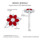 Rosec Jewels-Natural 1.8 Carat Ruby Diamond Flower Engagement Ring for Women