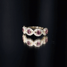 Pink Tourmaline Infinity Half Eternity Band Ring with Diamond AAA - Rosec Jewels