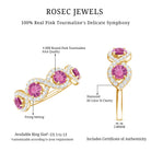 Pink Tourmaline Infinity Half Eternity Band Ring with Diamond AAA - Rosec Jewels