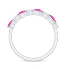 Rosec Jewels-Natural Pink Tourmaline and Diamond Wedding Band For Her