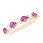 Rosec Jewels-Natural Pink Tourmaline and Diamond Wedding Band For Her