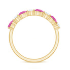 Rosec Jewels-Natural Pink Tourmaline and Diamond Wedding Band For Her