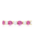 Rosec Jewels-Natural Pink Tourmaline and Diamond Wedding Band For Her