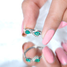 Rosec Jewels-Natural Pear Emerald and Diamond Infinity Promise Ring