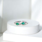 Rosec Jewels-Natural Pear Emerald and Diamond Infinity Promise Ring