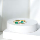 Rosec Jewels-Natural Pear Emerald and Diamond Infinity Promise Ring
