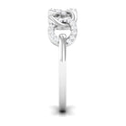Contemporary Diamond Interlock Ring with Certificate Natural - ( HI-SI ) - Rosec Jewels
