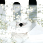 Certified 2.4 Carat Lab Grown Black Diamond Heart Engagement Ring with White Diamond Split Shank AAAA ( Synthetic ) - Rosec Jewels
