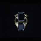 9 Carat Solitaire Lab Grown Black Diamond Emerald Cut Engagement Ring AAAA ( Synthetic ) - Rosec Jewels