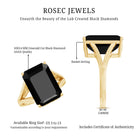 9 Carat Solitaire Lab Grown Black Diamond Emerald Cut Engagement Ring AAAA ( Synthetic ) - Rosec Jewels