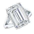 Certified 10X14 MM Emerald Cut Moissanite Engagement Ring for Women D-VS1 - Rosec Jewels