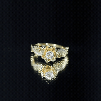 Rosec Jewels-Natural Sky Blue Topaz Diamond Flower Engagement Ring