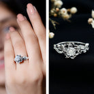 Rosec Jewels-Lab Grown Diamond Flower Engagement Ring for Her