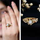 Rosec Jewels-Lab Grown Diamond Flower Engagement Ring for Her