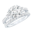 Certified Lab Grown Diamond Engagement Ring With Ring Guard for Her Lab - ( EF-VS ) - Rosec Jewels