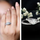 Certified Lab Grown Diamond Engagement Ring With Ring Guard for Her Lab - ( EF-VS ) - Rosec Jewels