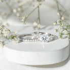 Certified Lab Grown Diamond Engagement Ring With Ring Guard for Her Lab - ( EF-VS ) - Rosec Jewels