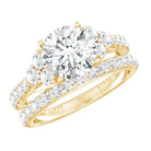 Certified Lab Grown Diamond Engagement Ring With Ring Guard for Her Lab - ( EF-VS ) - Rosec Jewels