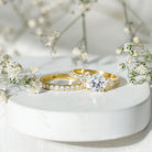 Certified Lab Grown Diamond Engagement Ring With Ring Guard for Her Lab - ( EF-VS ) - Rosec Jewels