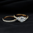 Certified Lab Grown Diamond Engagement Ring With Ring Guard for Her Lab - ( EF-VS ) - Rosec Jewels