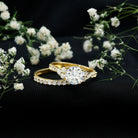 Certified Lab Grown Diamond Engagement Ring With Ring Guard for Her Lab - ( EF-VS ) - Rosec Jewels