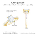 Rosec Jewels-Diamond Emerald Cut Engagement Ring With Hidden Halo