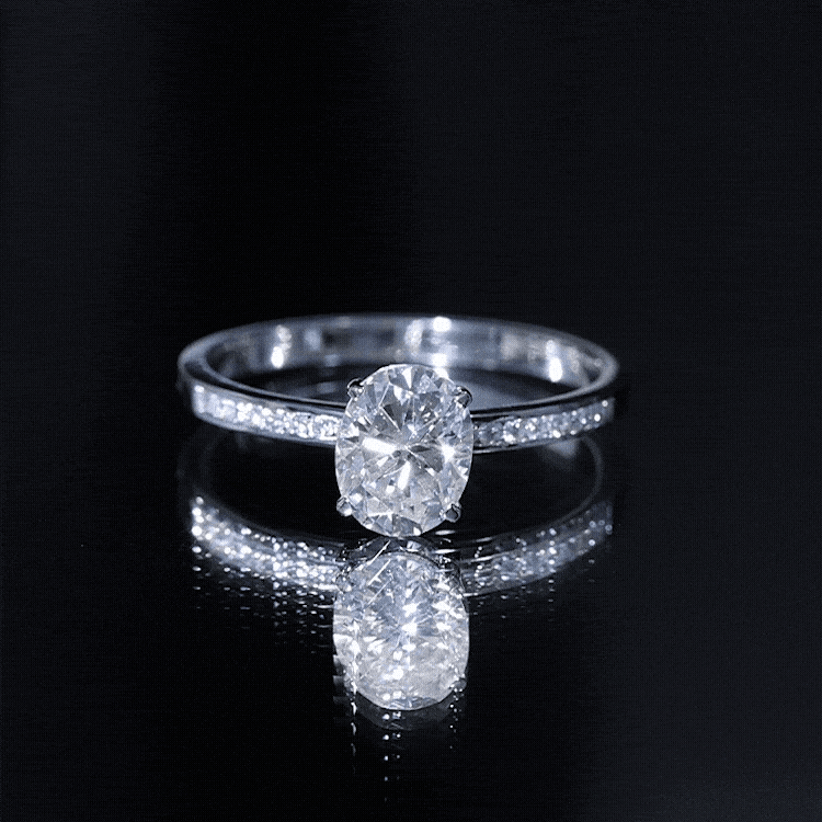 Certified 7X9 MM Lab Grown Diamond Oval Engagement Ring Lab - ( EF-VS ) - Rosec Jewels