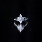 Lab Grown Diamond Unique Engagement Ring with Side Stones Lab - ( EF-VS ) - Rosec Jewels