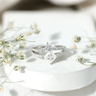 Rosec Jewels-Lab Created Diamond Princess Cut Engagement Ring With Enhancer