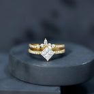 Rosec Jewels-Lab Created Diamond Princess Cut Engagement Ring With Enhancer