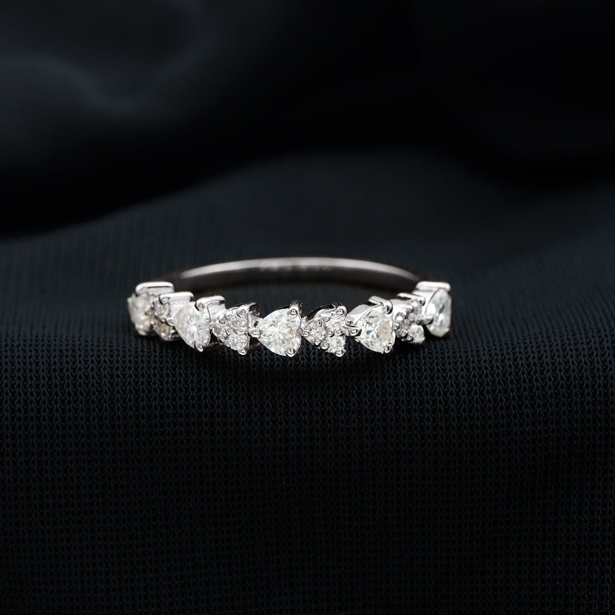 Rosec Jewels-Brilliant Cut Lab Grown Diamond Heart Wedding Band Ring