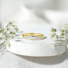 Rosec Jewels-Certified Brilliant Cut Diamond Princess Cut Wedding Band